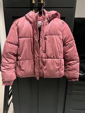 GAP Kids Dusty Rose Hooded Puffer Jacket